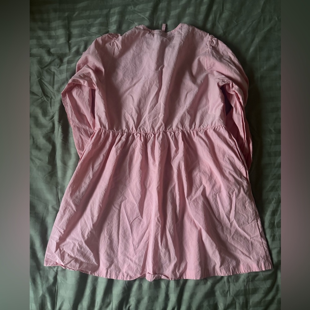 Women’s Pink Tie-Front Babydoll Dress - Picture 8 of 16